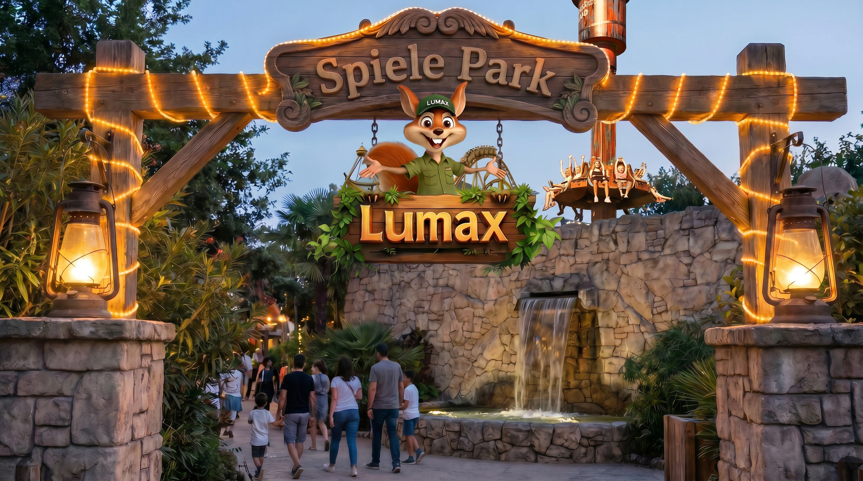 Eingang zum Lumax Spielepark